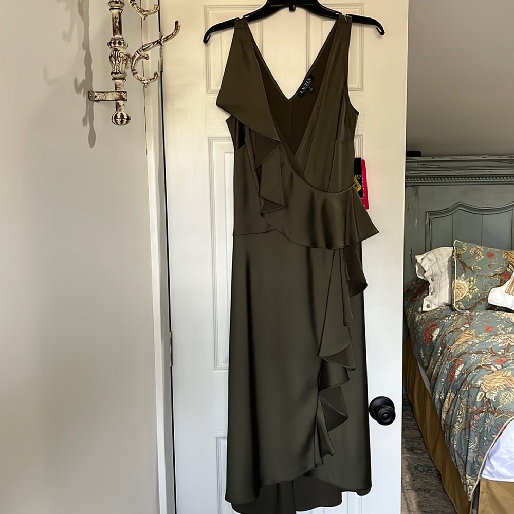 Deep olive green Ralph Lauren dress! ULTRA SEXY!! Never got to wear this!